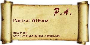 Panics Alfonz névjegykártya